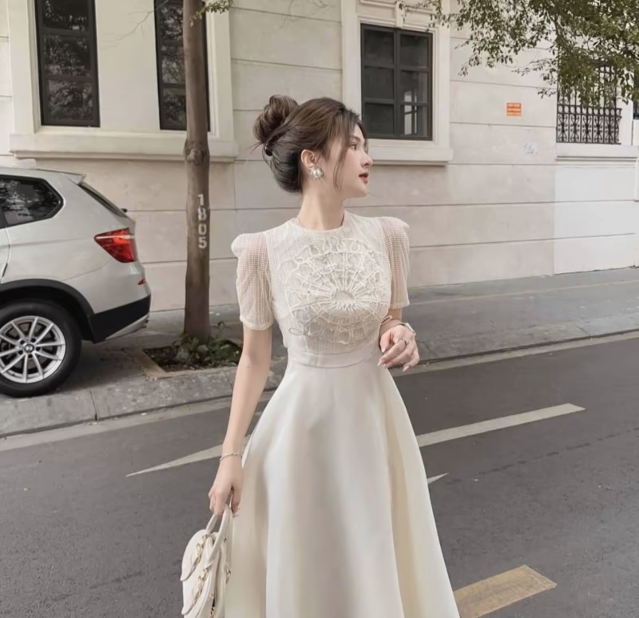Đầm dự tiệc nữ vải voan 2 lớp siêu xinh